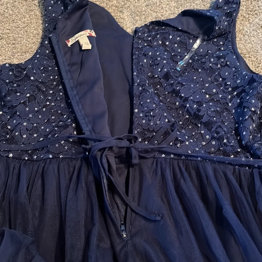 Girls Speechless Navy Tuel Dress